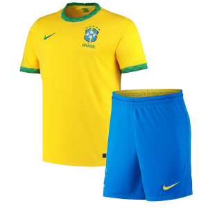 Brazil Domaći Nogometni Dres Dječji 2021 （+ kratke hlače）