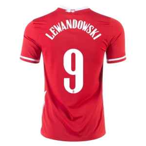 Poljska Robert Lewandowski 9 Gostujući Nogometni Dres Euro 2020
