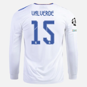 Real Madrid Federico Valverde 15 Domaći Nogometni Dres 2021/22 – Dugim Rukavima