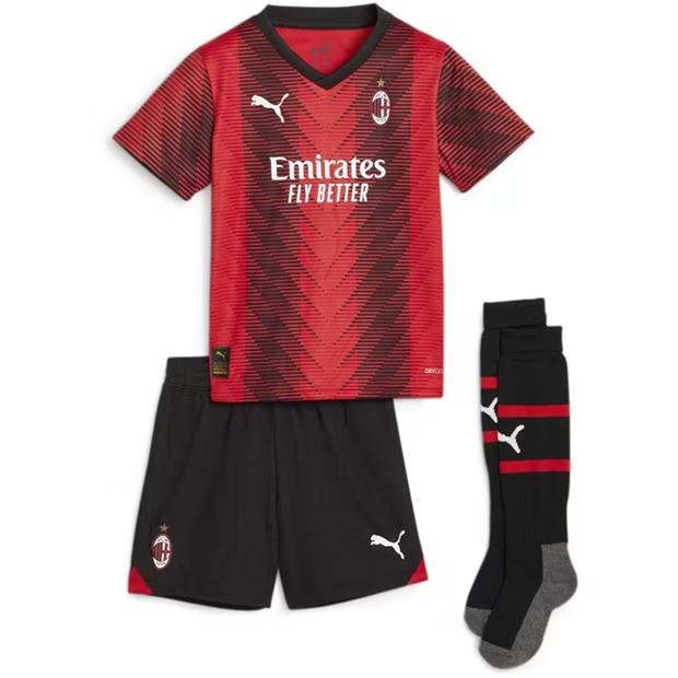 Nogometni Dres AC Milan Dječji Domaći 2023 2024（+ kratke hlače）